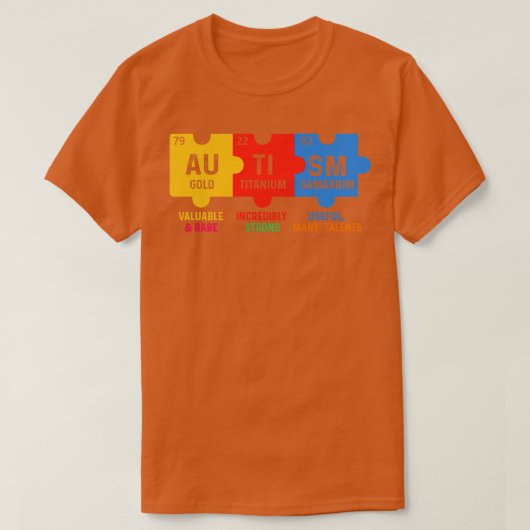 T-shirt Sensibilisation sur l'autisme Tableau périodique ( (Design devant)