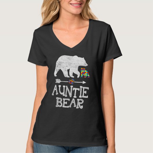 T-shirt Sensibilisation sur l'autisme Tante Ours Support A (Devant)