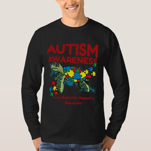 T-shirt Sensibilisation sur l'autisme Turtle Puzzle Maman  (Devant)