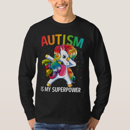 T-shirt Sensibilisation sur l'autisme Unicorn Superpuissan (Devant)