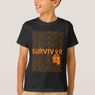 T-shirt Sensibilisation Survivante Orange Ribbon Gants de