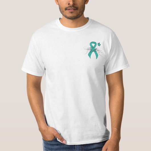 T-shirt Sensibilisation turquoise au soutien du carbone (Devant)