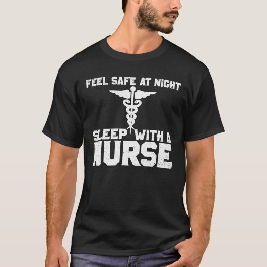 T-shirt Sentez En Sécurité La Nuit Dormir Avec Une Chemise (Devant)