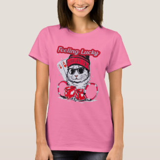 T-shirt Sentez-vous chanceux - Vibes Casino de chat Cool
