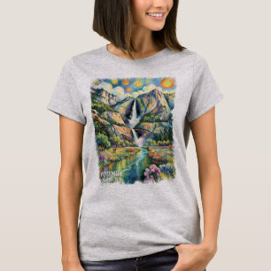T-shirt Sentier de randonnée de la cascade d'eau printaniè