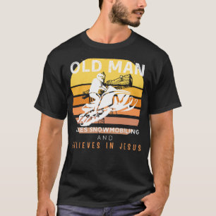 T-shirt Sentiers Divins : Vieux Mans Grumpy Jesus Ride on 