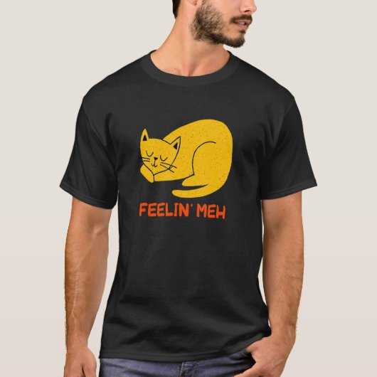 T-shirt Sentiment chat ChatLazy Inactif Introverti (Devant)