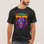 T-shirt Sentiment Fang Tastic Halloween design Vampire Hal (Devant)
