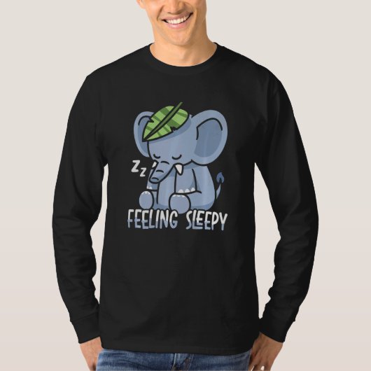 T-shirt Sentiment Sleepy Elephant Whisperer Animal Zookeep (Devant)