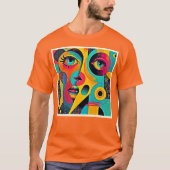 T-shirt Sentiments Colorés : Visage Abstrait (Devant)