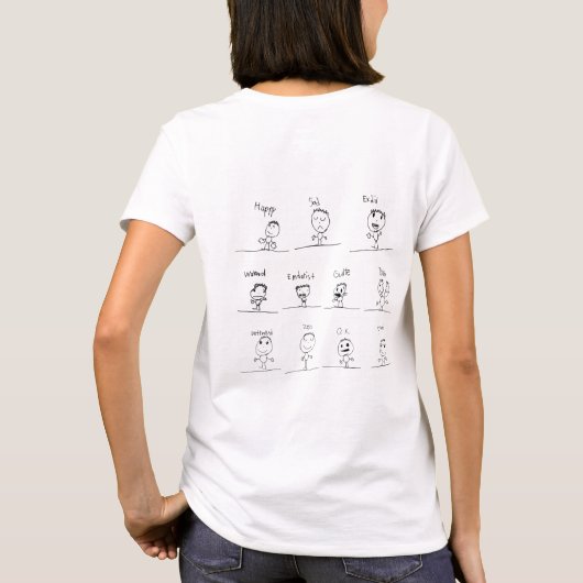 T-shirt Sentiments heureux T (blanc) (Dos)