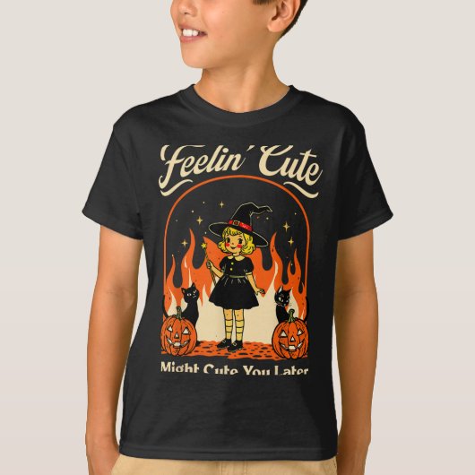T-shirt Sentiments Mignons Peut Maudire Plus Tard Hallowee (Devant)