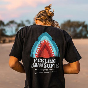 T-shirt Sentir Jawsome Requin drôle Puns d'été Noir