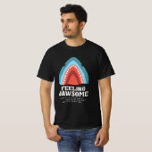 T-shirt Sentir Jawsome Requin drôle Puns d'été Noir (Devant entier)