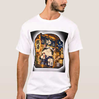 T-Shirt Sento Night Cat | Bain Japonais Rétro