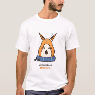 T-shirt S'entraînera Demain Renard Drôle Humour de Gym