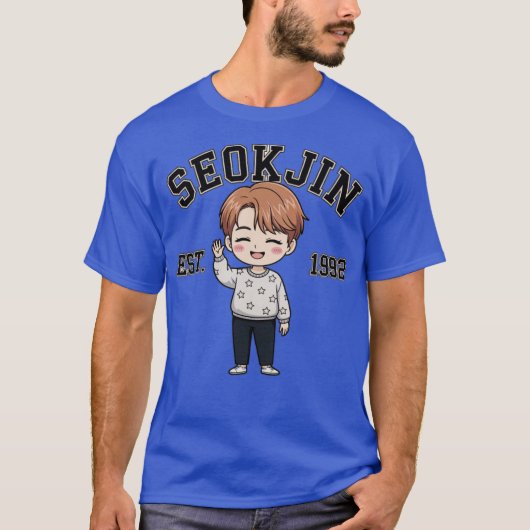 T-shirt SeokJin EST.1992 Ventilateurs style Chibi Gif (Devant)