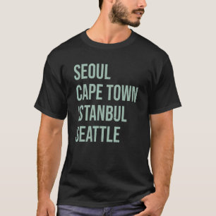 T-shirt Seoul Cape Town Istanbul Seattle Retro Souvenir Gr