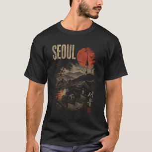 T-shirt Seoul Corée du Sud Voyage Rétro Souvenir Namsan To
