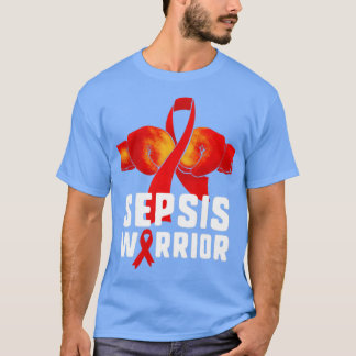 T-shirt Sepsis Warrior Red Ribbon Boxe Gants Sensibilisati