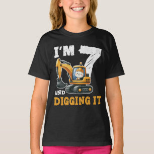 T-shirt Sept 7ans 7e anniversaire Digger Boy Construction