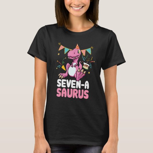 T-shirt Sept A Saurus Dinosaur Cute Kiddo Rex 2 (Devant)