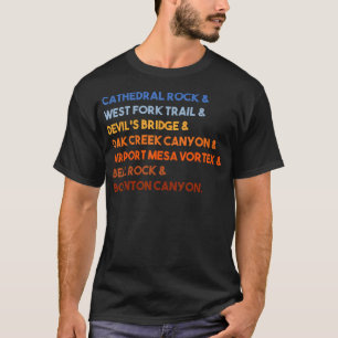 T-shirt Sept Merveilles de Sedona Arizona Randonnée Vintag