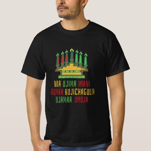 T-SHIRT SEPT PRINCIPAUX DE KWANZAA (Devant)