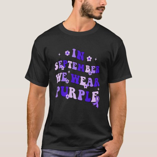 T-shirt September We Wear Purple Retro Alzheimer's Awarene (Devant)