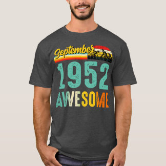T-shirt Septembre 1952 Chemise Cadeau Anniversaire Vintage