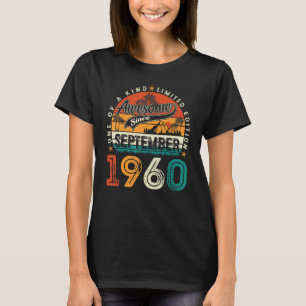 T-shirt Septembre 1960 63 Ans 63ème Anniversaire Hommes Fe