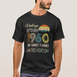T-shirt Septembre 1960 Anniversaire Vintage de 62 ans