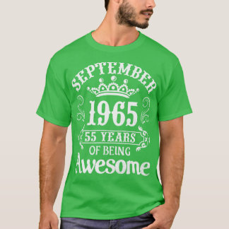 T-shirt Septembre 1965 Joyeux Anniversaire 55 Ans D'Être M