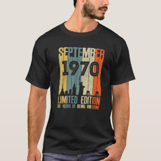 T-shirt Septembre 1970 T Chemise 50 Ans Chemise 1970 Birt