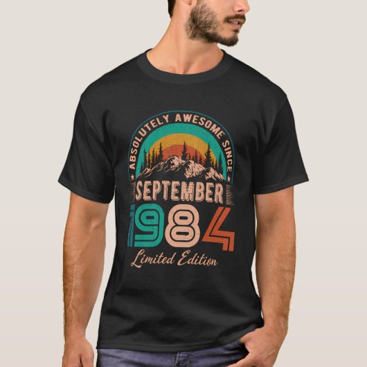 T-shirt Septembre 1984 Anniversaire stupéfiant depuis sept (Devant)