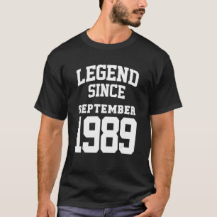 T-shirt Septembre 1989 33ème anniversaire Légende 33 ans