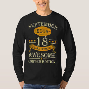 T-shirt Septembre 2004 18 Ans D'Être Magnifique Rétro 18t