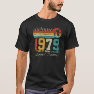 T-shirt Septembre 43 Année Vieux Vintage 1979 43e annivers