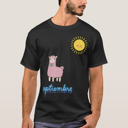 T-shirt Septembre avec lama (Devant)