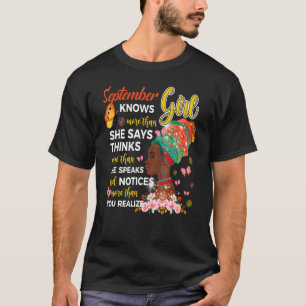 T-shirt Septembre Fille En Sait Plus Qu'Elle Dit Anniversa
