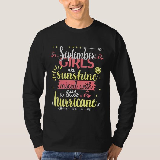 T-shirt Septembre Les Filles Sont Brillantes Mélangées Ave (Devant)