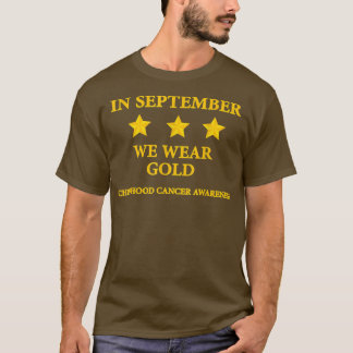 T-shirt Septembre Nous Portons Gold Enfhood Cancer Sensibi