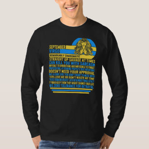 T-shirt Septembre Virgo Faits Zodiac Signal Tournesol Astr