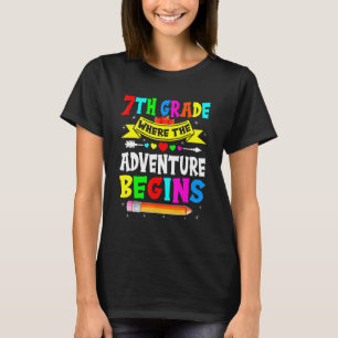 T-shirt Septième année où l'aventure commence 7e année