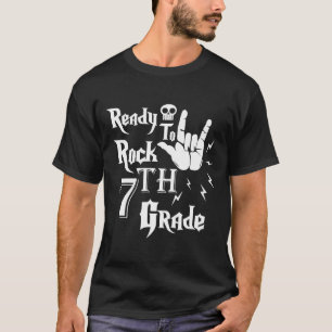 T-shirt Septième Année Prêt À Rock 2E Année Retour À Scho