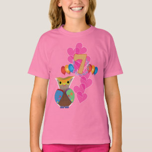 T-shirt Septième anniversaire : : Hibou