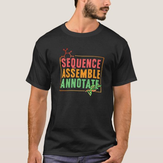 T-shirt Séquence Assembler Annoter Biologie Bioinformatiqu (Devant)