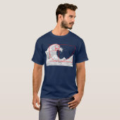 T-shirt Séquence Fibonacci et la Grande Vague (Devant entier)