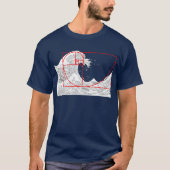 T-shirt Séquence Fibonacci et la Grande Vague (Devant)