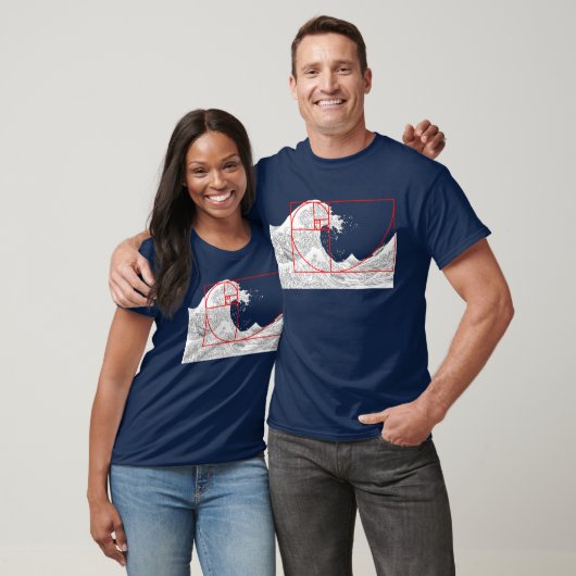 T-shirt Séquence Fibonacci et la Grande Vague (Unisexe)